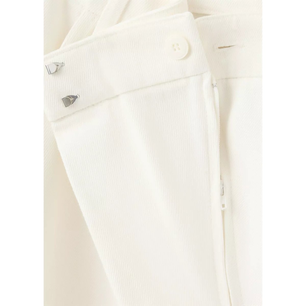 Pantalon en coton asymétrique blanc, MANGO