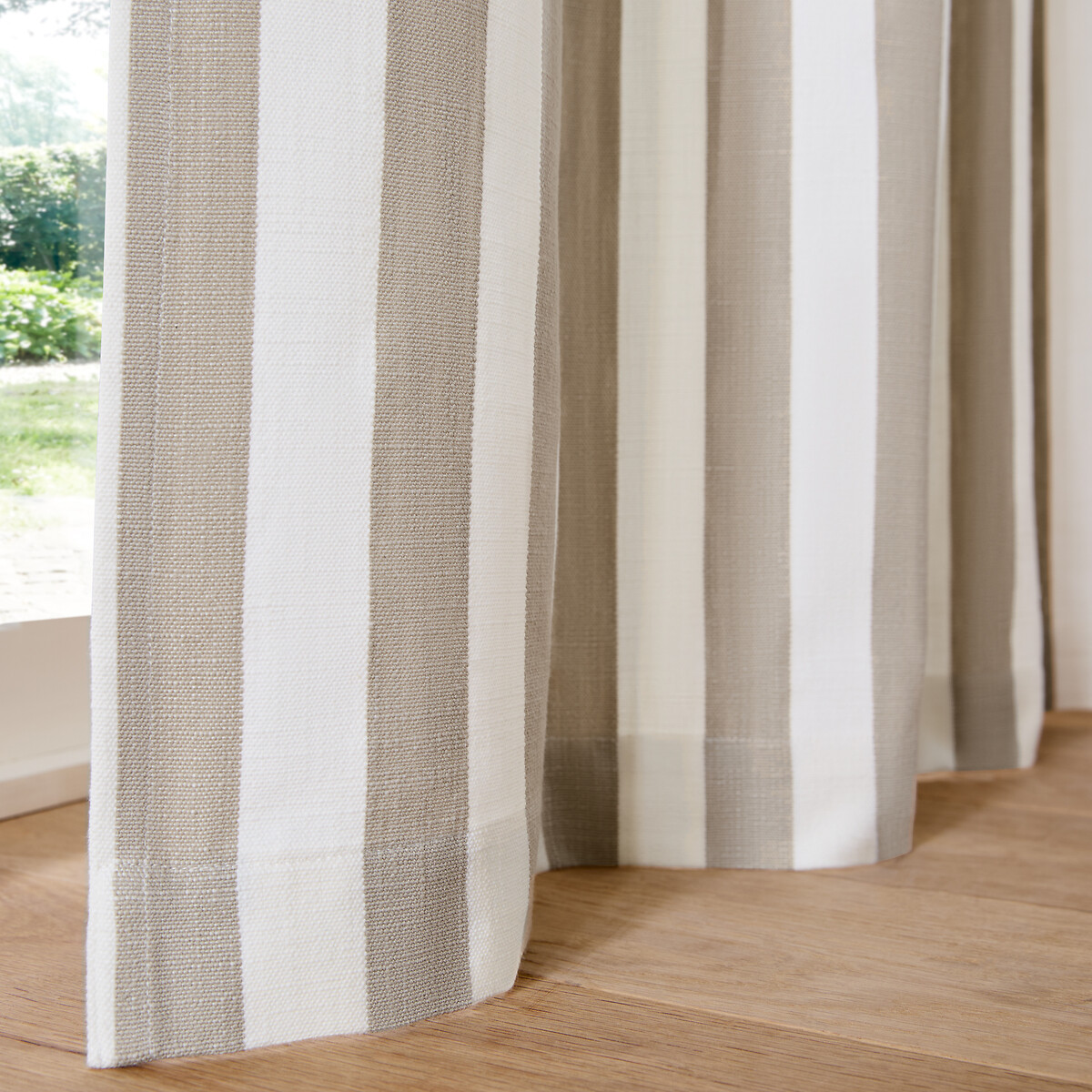Cortina de algodón, ojales, Ramla beige , LA REDOUTE INTERIEURS