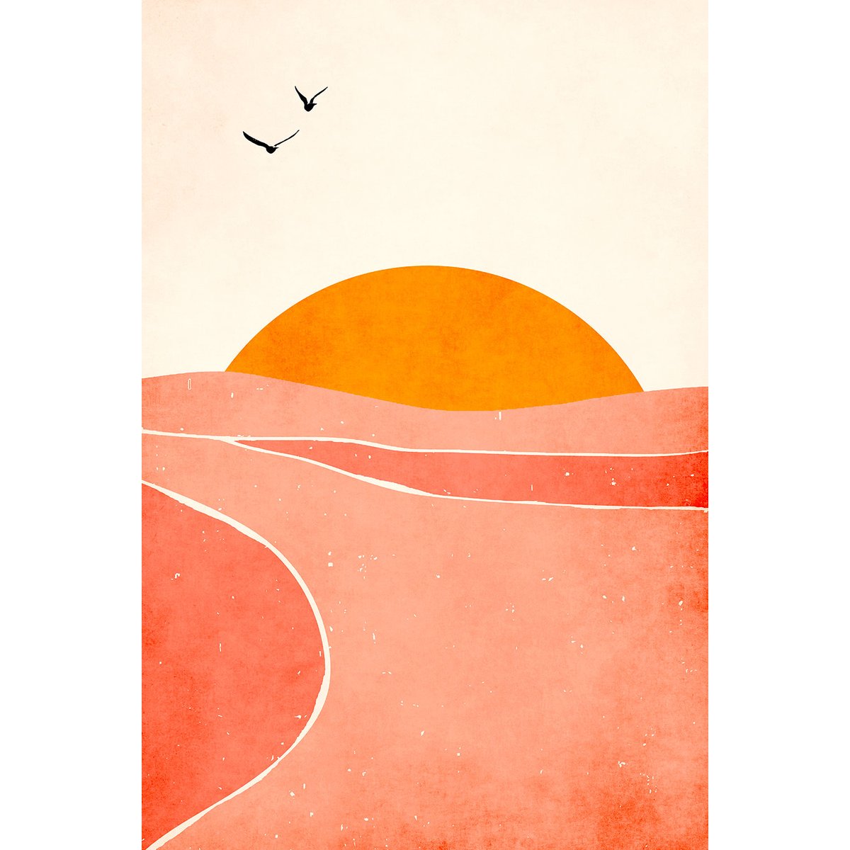 Tableau graphique danse avec le soleil tableau alu dibond, HEXOA