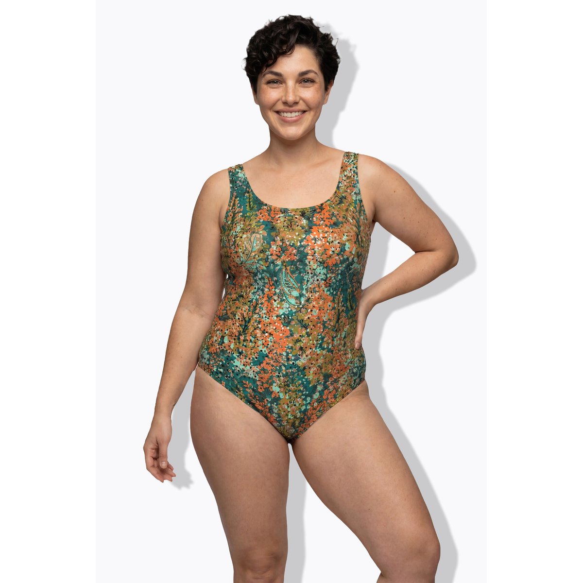 Maillot de bain à fleurs bleu turquoise, ULLA POPKEN