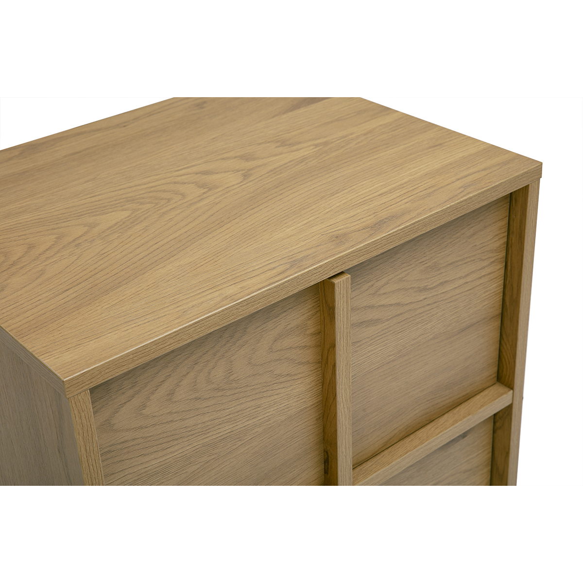 Table de chevet 2 tiroirs finition bois clair chêne LOTHAIRE chêne clair, MILIBOO
