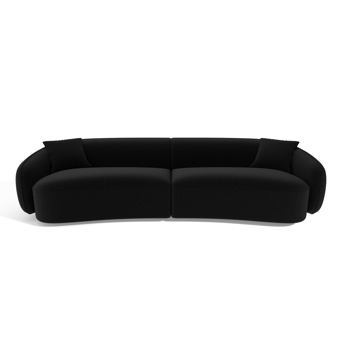 Canapé 4 places en tissu tramé CELINE noir, SIA HOME