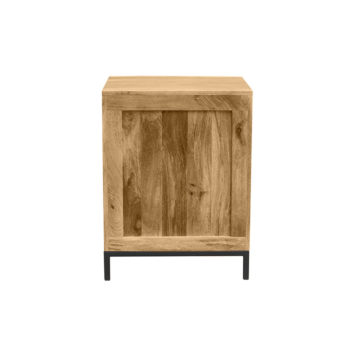 Meuble de rangement vinyles en bois massif et métal noir L50 cm YPSTER couleur unique, MILIBOO