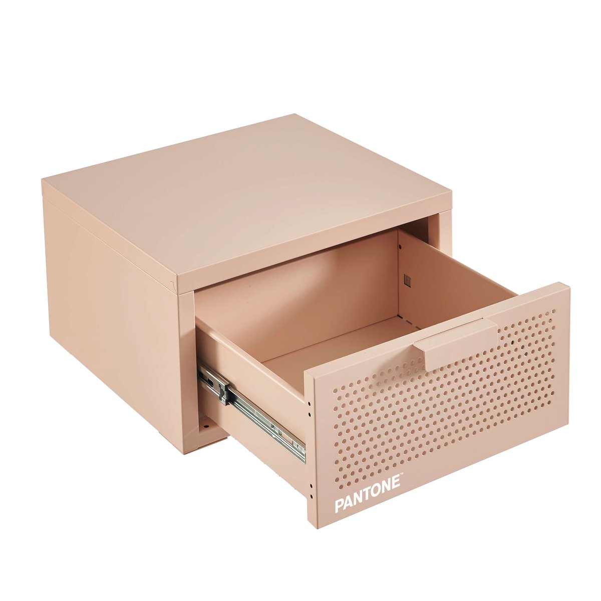 Table de chevet murale en acier rose blush, PANTONE
