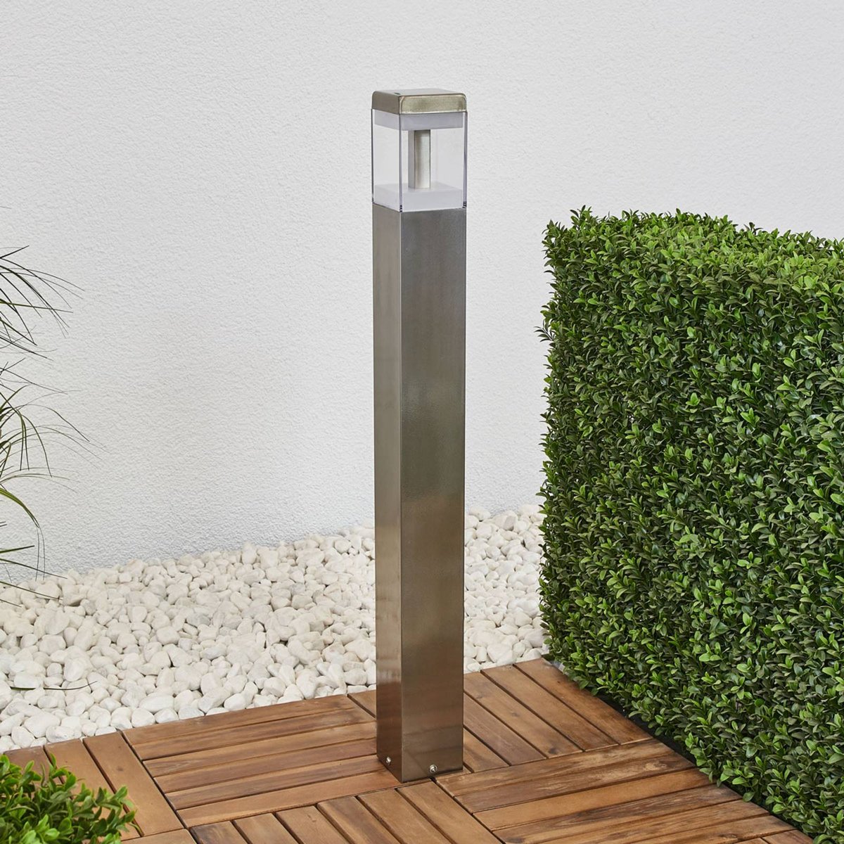 Luminaire extérieur en inox moderneLED acier inoxydable, transparent, satiné, LINDBY