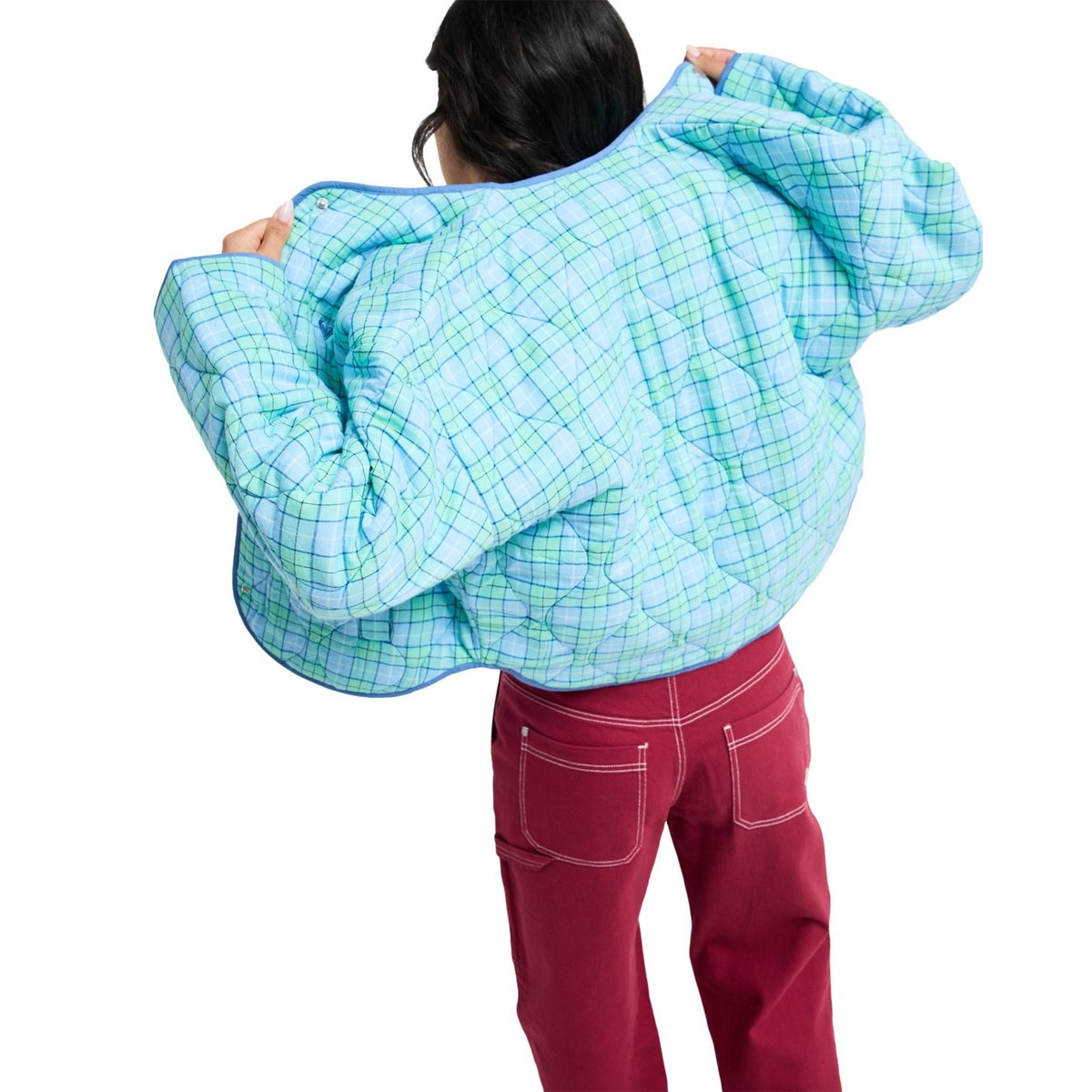 Veste ample molletonnée SEASIDE RESORT. bleu airy blue as if plaid, ROXY