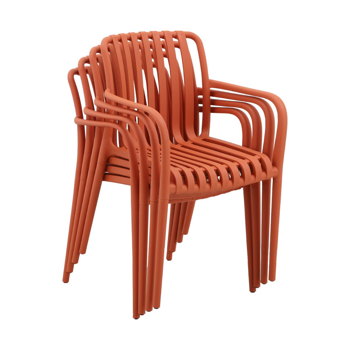 Fauteuil de jardin plastique (lot de 4) AGATHE FAUTEUILS terracotta, SWEEEK