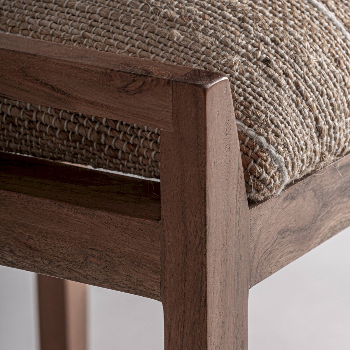 Banc contemporain en bois de manguier marron et beige, RECOLLECTION