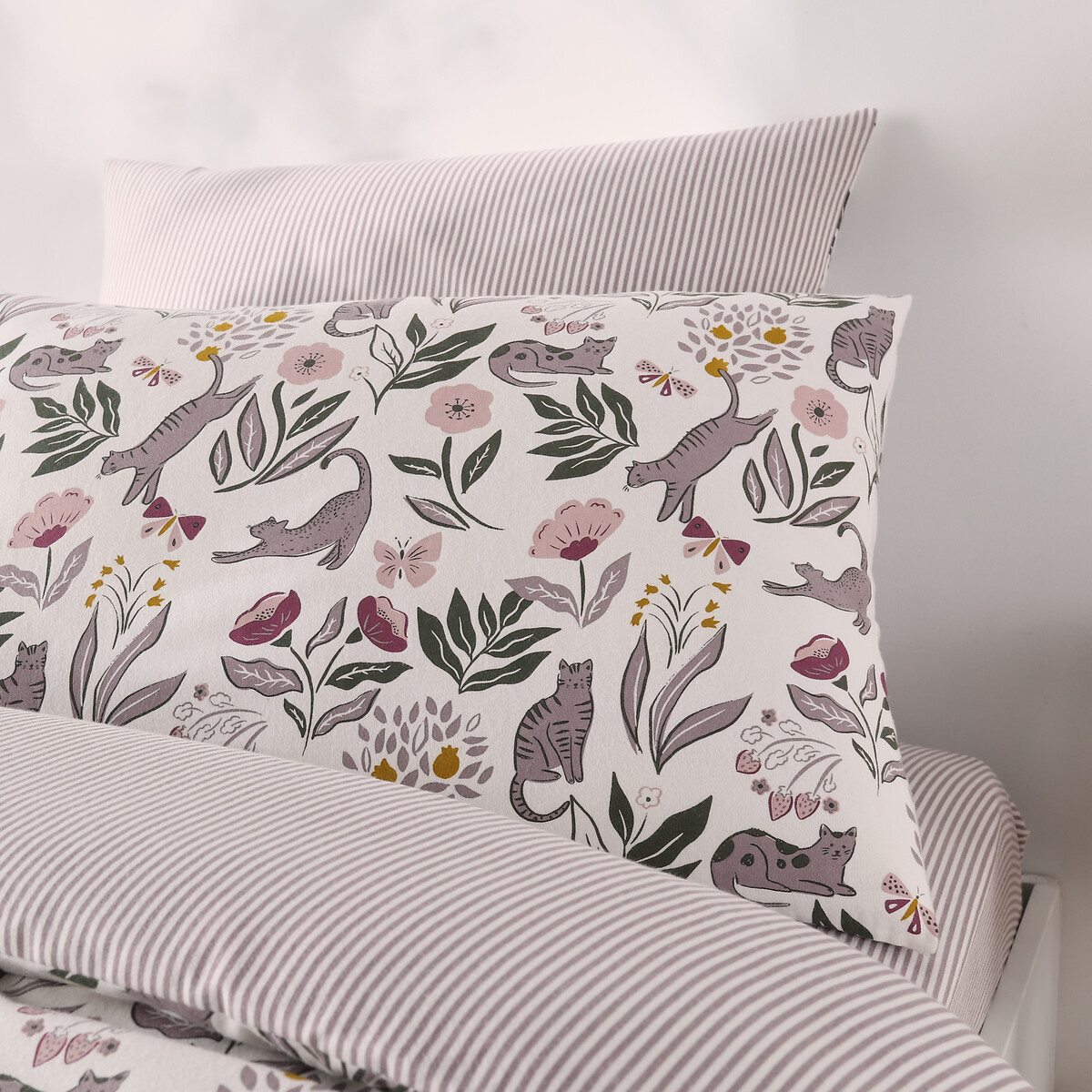 Funda de almohada infantil de franela, Elona violeta, LA REDOUTE INTERIEURS