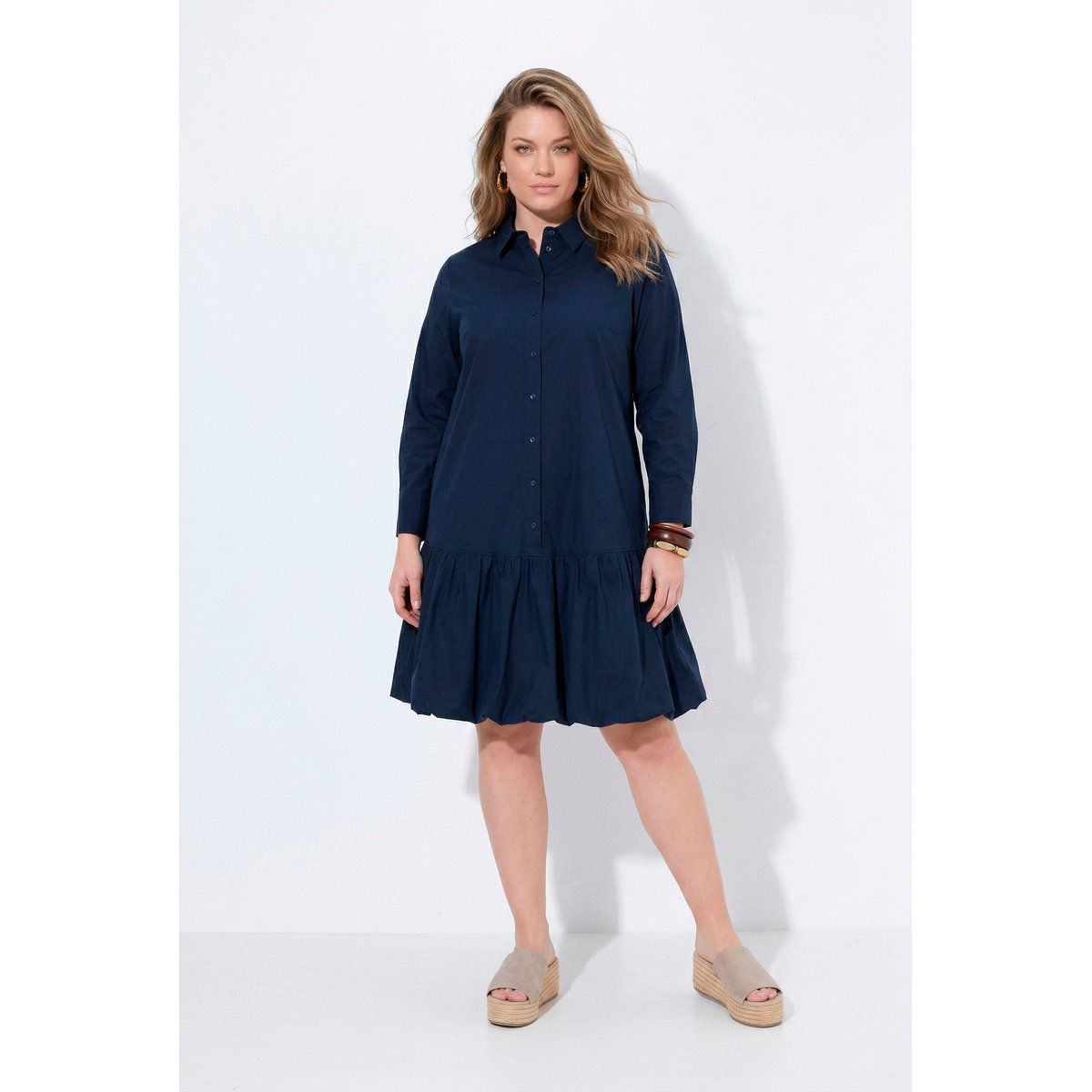 Robe midi base évasée marine, ULLA POPKEN