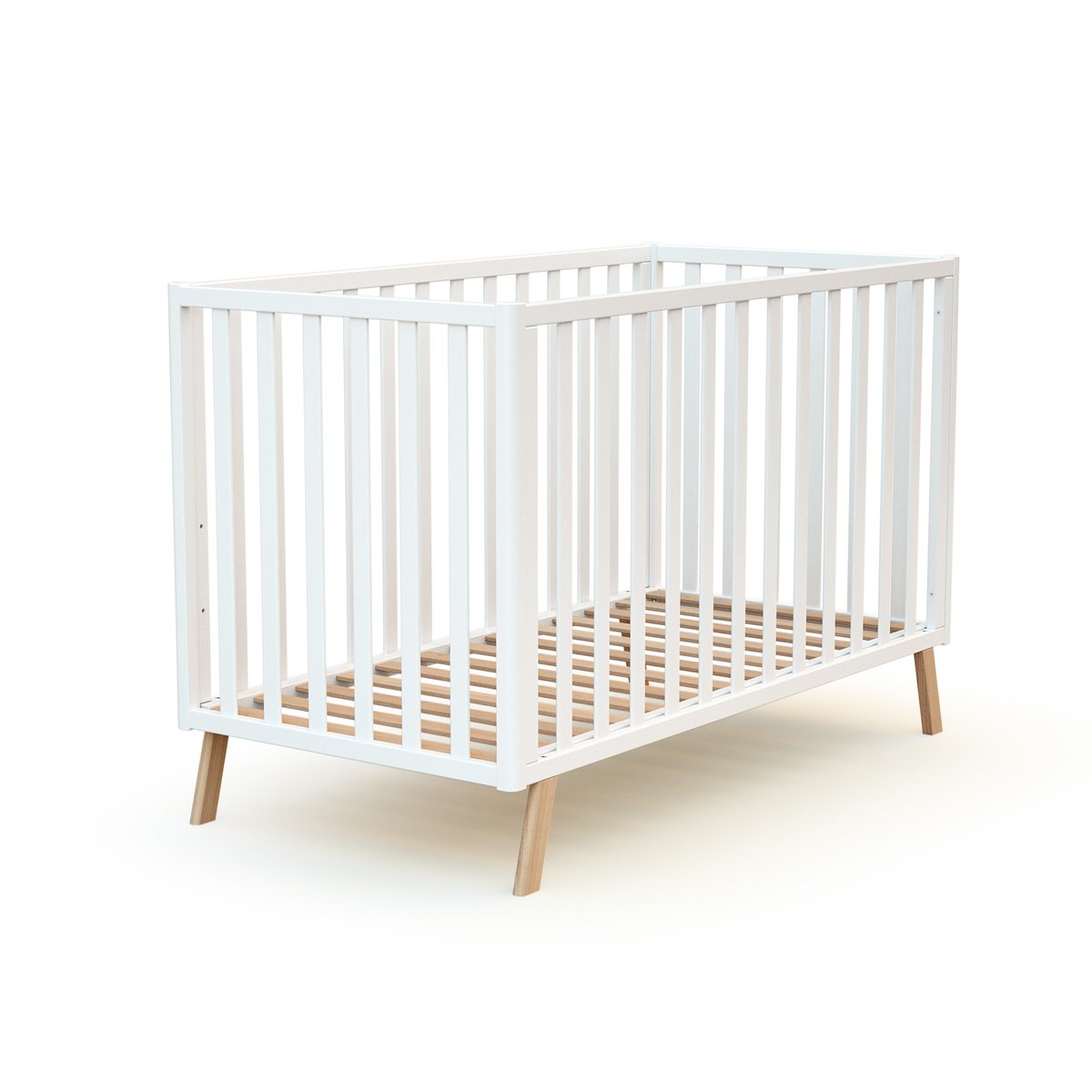 Lit bébé évolutif en bois KASA blanc, AT4