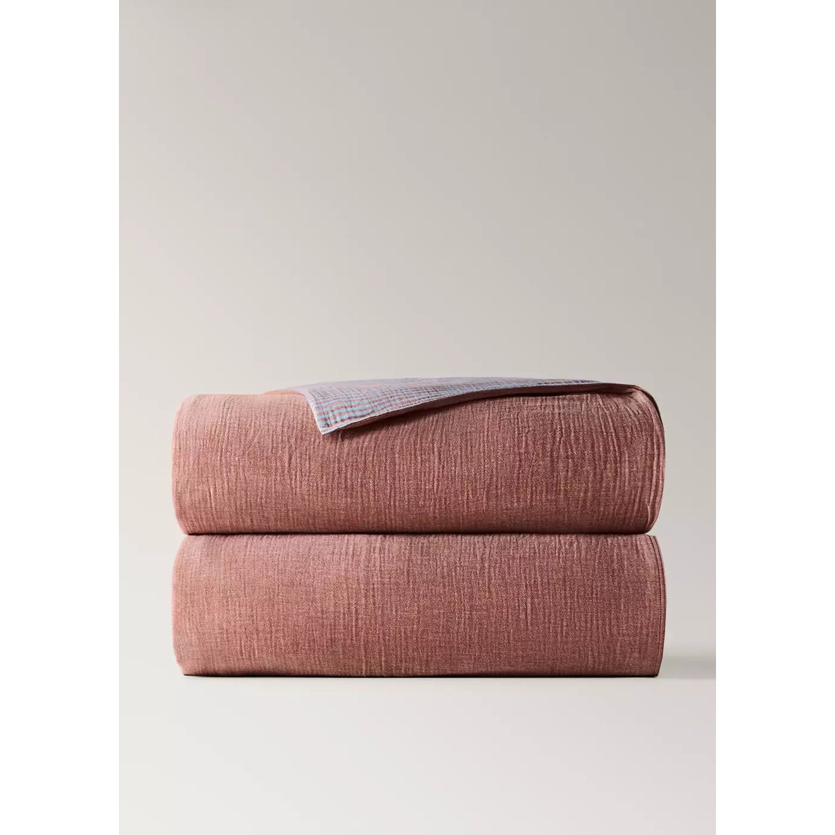 Housse de couette 100 % coton rayures Lit 150/160 cm rose géranium, MANGO HOME