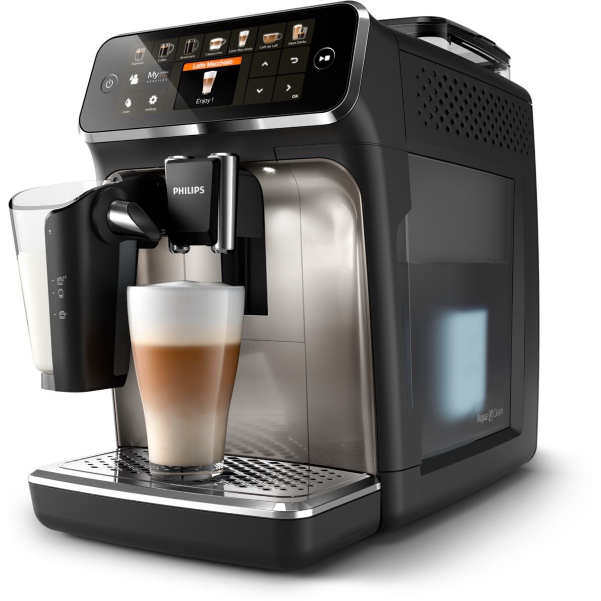 Expresso Broyeur EP5447/90 Machine à café à grain Grise Série 5400 LatteGo couleur unique, PHILIPS