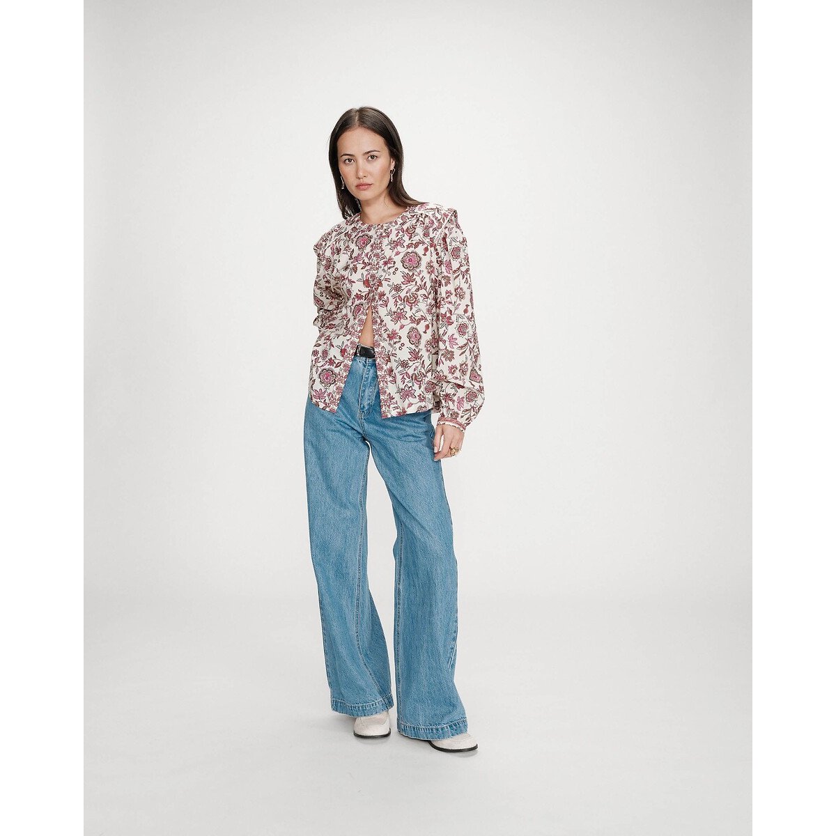 Blouse imprimée, manches longues, VALENCIA imprimé fleuri, GRACE & MILA