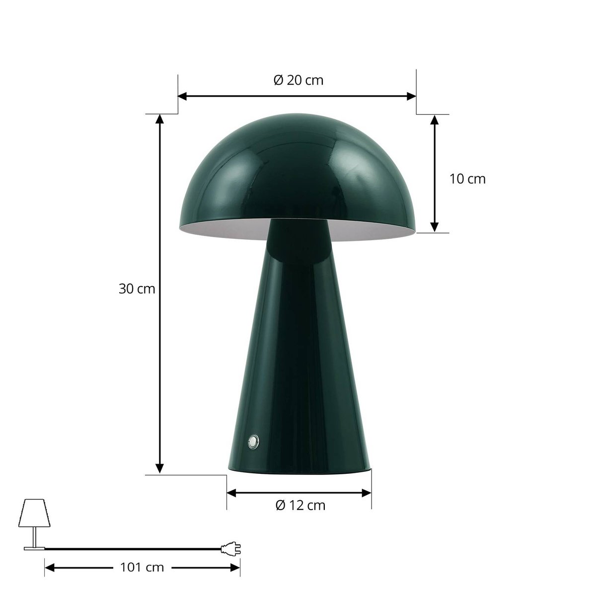 Lampe à poser en métal moderneLED, Nevijo vert, LINDBY