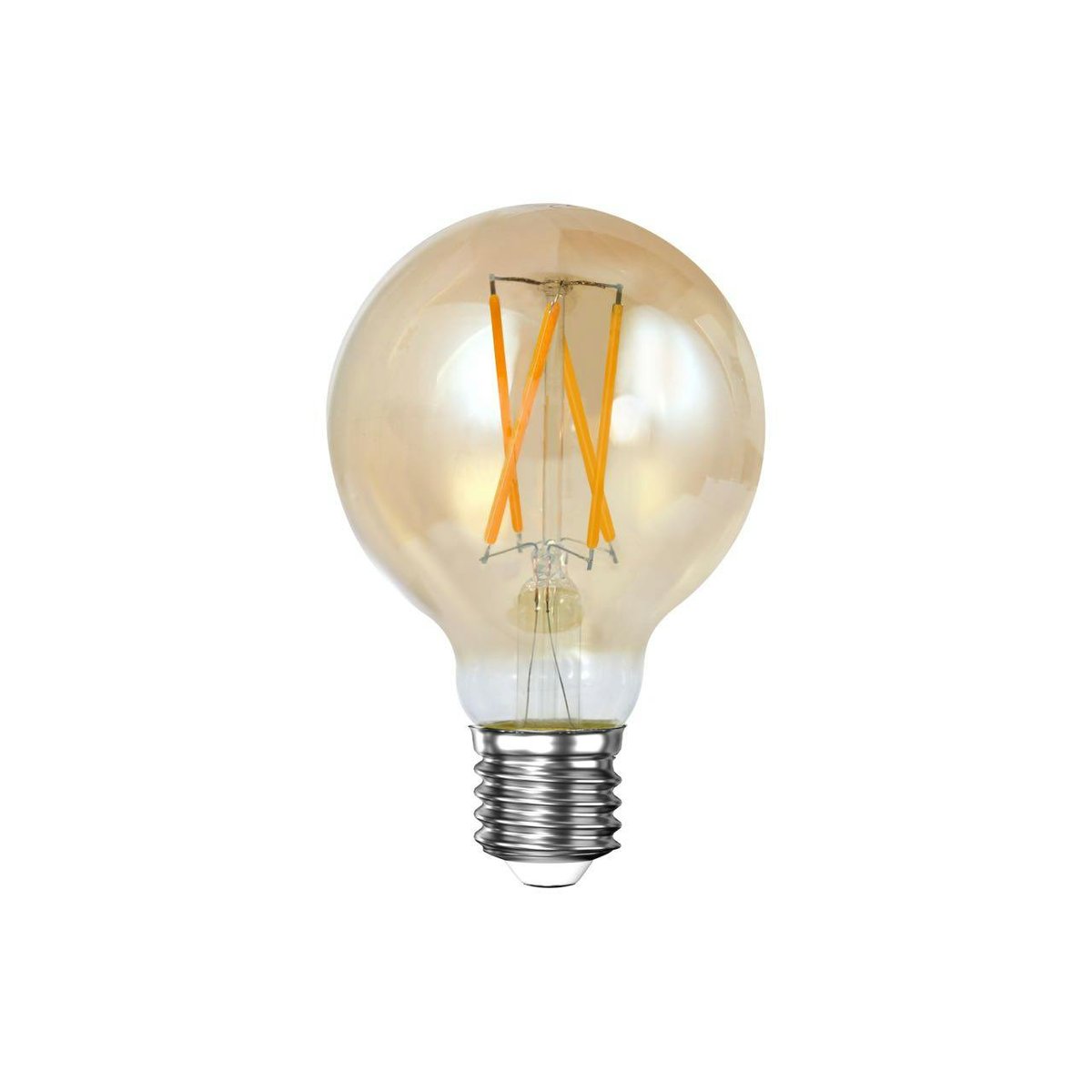 Ampoule globe 7 cm ambré LED filament lumière chaude (E27) doré, PIER IMPORT