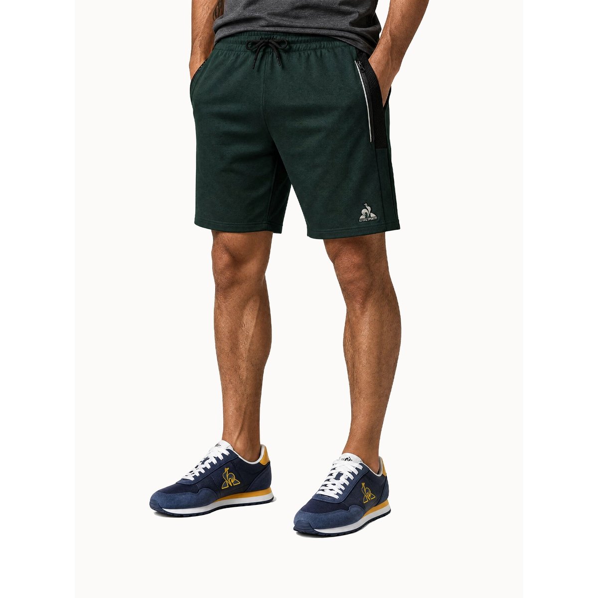 Short Coq d'Argent en jersey double effet piqué Coq d'argent scarab, LE COQ SPORTIF