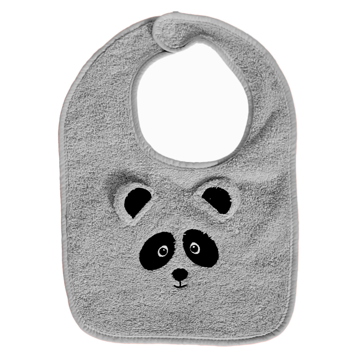 Lot de 2 bavoirs PANDY PANDA gris cendré, SENSEI MAISON