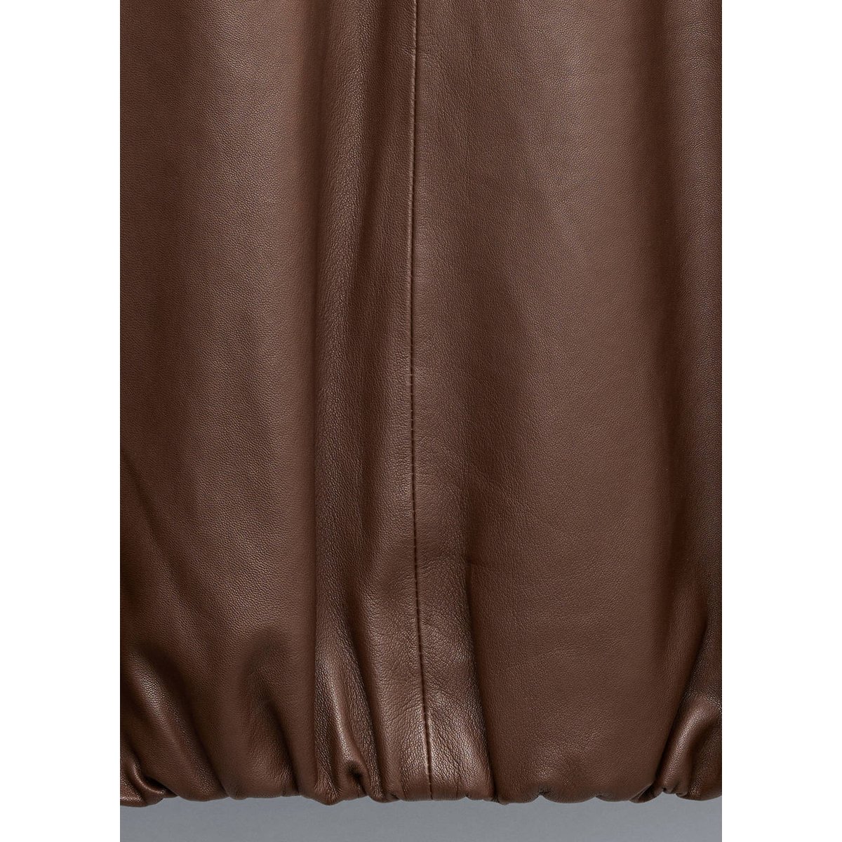 Veste cuir col officier marron, MANGO