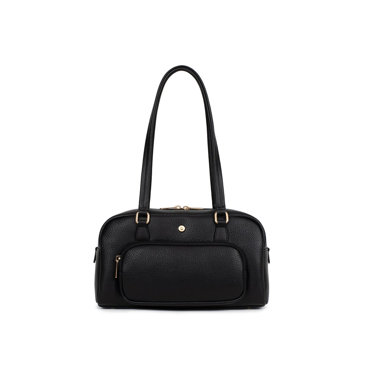 Sac porté épaule 2 anses ELLA noir, HEXAGONA