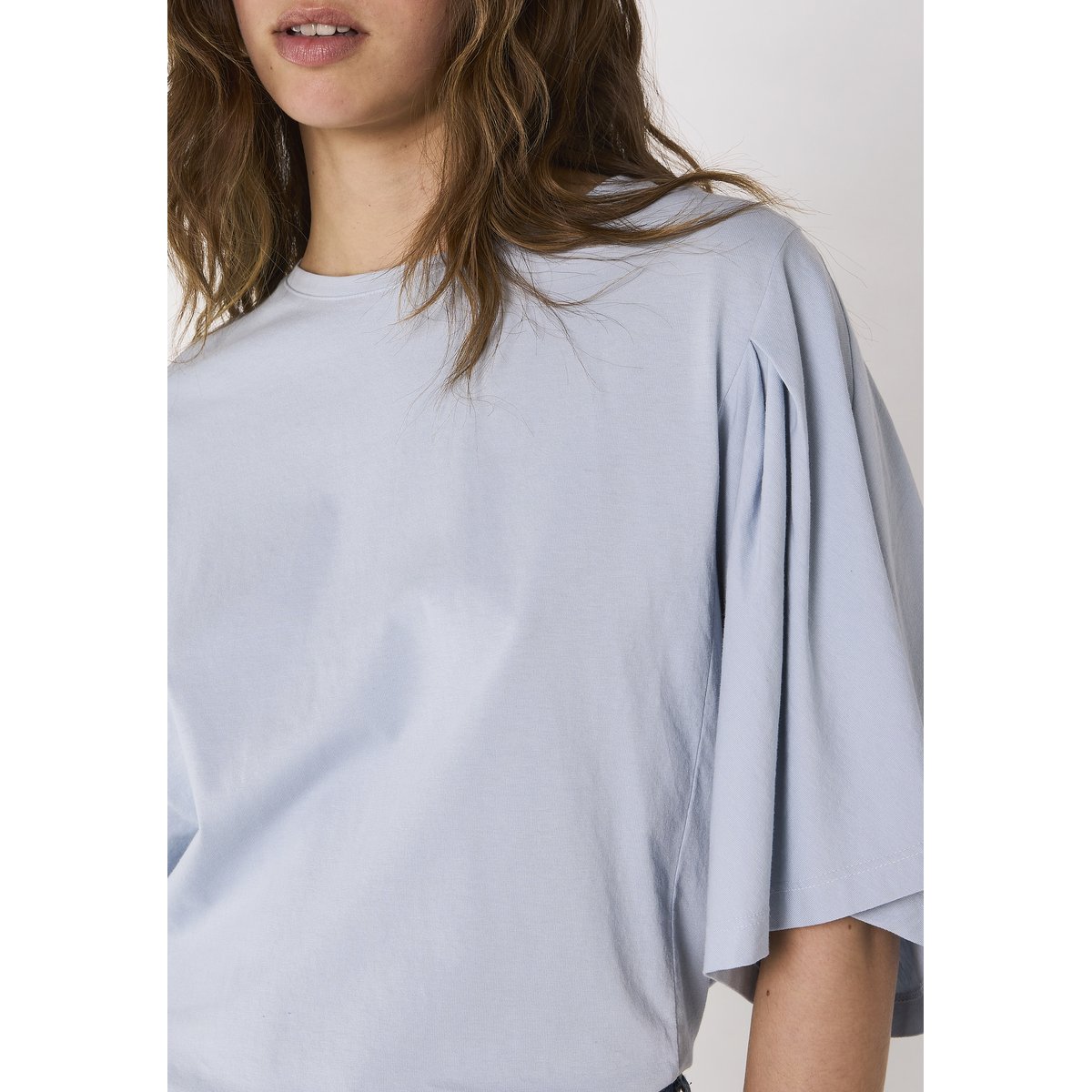 T-shirt manches courtes en coton LOREEN bleu clair, Maison 123