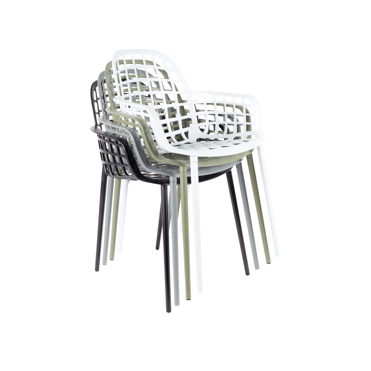 Chaise de jardin empilable en métal (lot de 2), ALBERT KUIP gris, ZUIVER