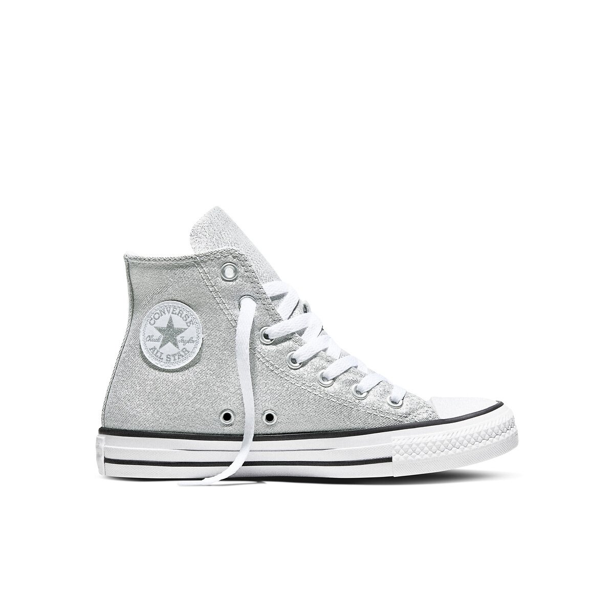 Baskets CHUCK TAYLOR ALL STAR HI SHINE gris argent, CONVERSE