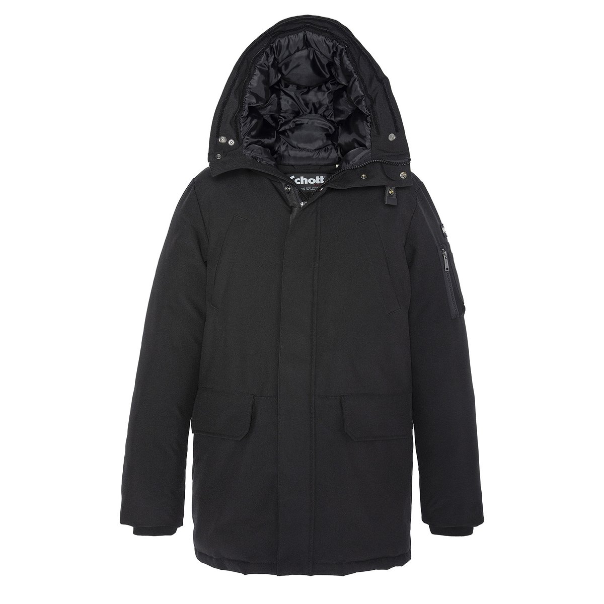 Parka d'hiver anthracite à capuche noir, SCHOTT