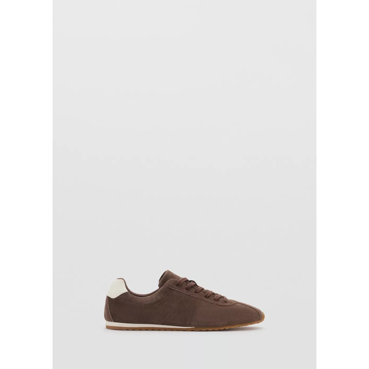 Baskets en cuir lacées chocolat, MANGO TEEN