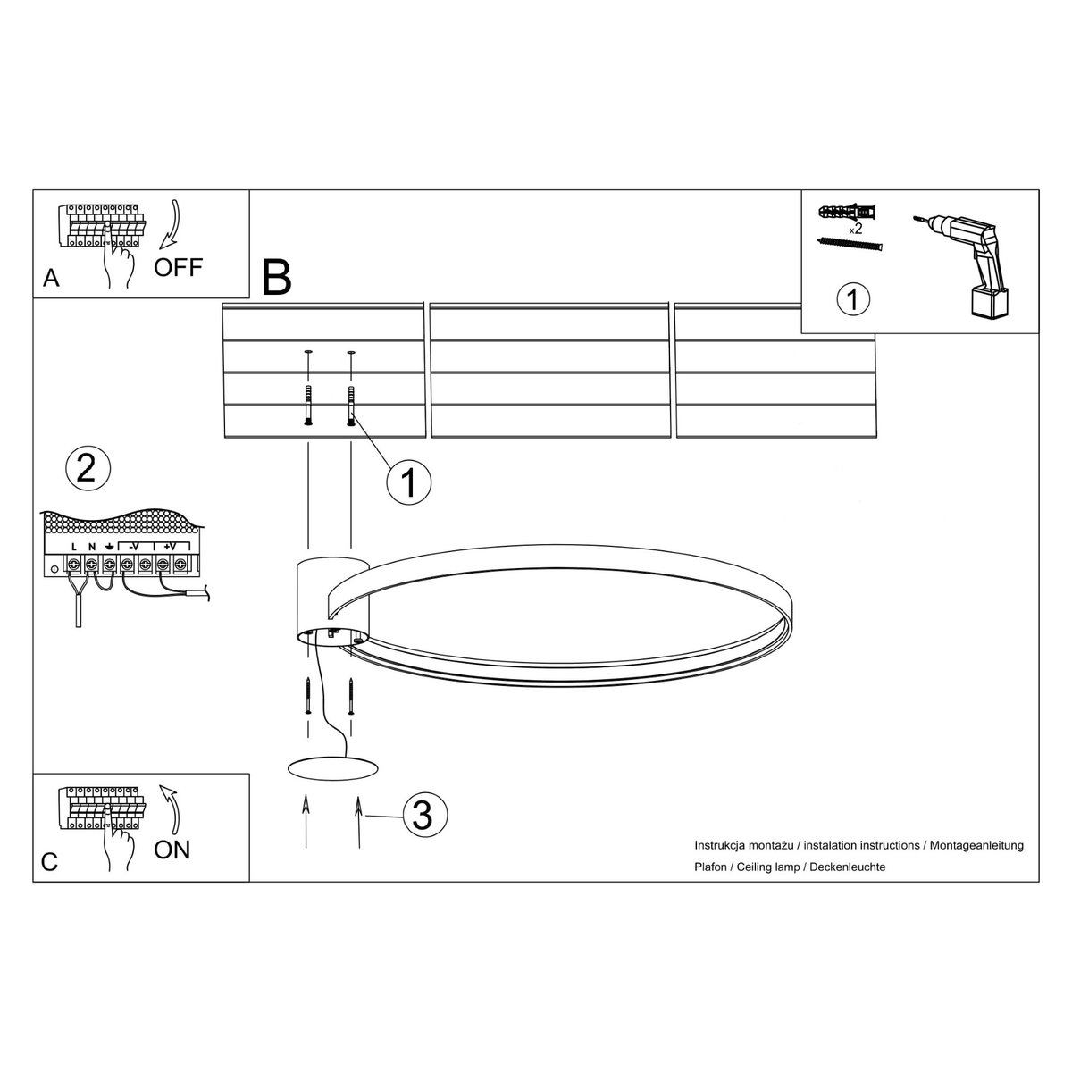 Plafonnier Aluminium Blanc LED 1 Rio blanc, EDEN