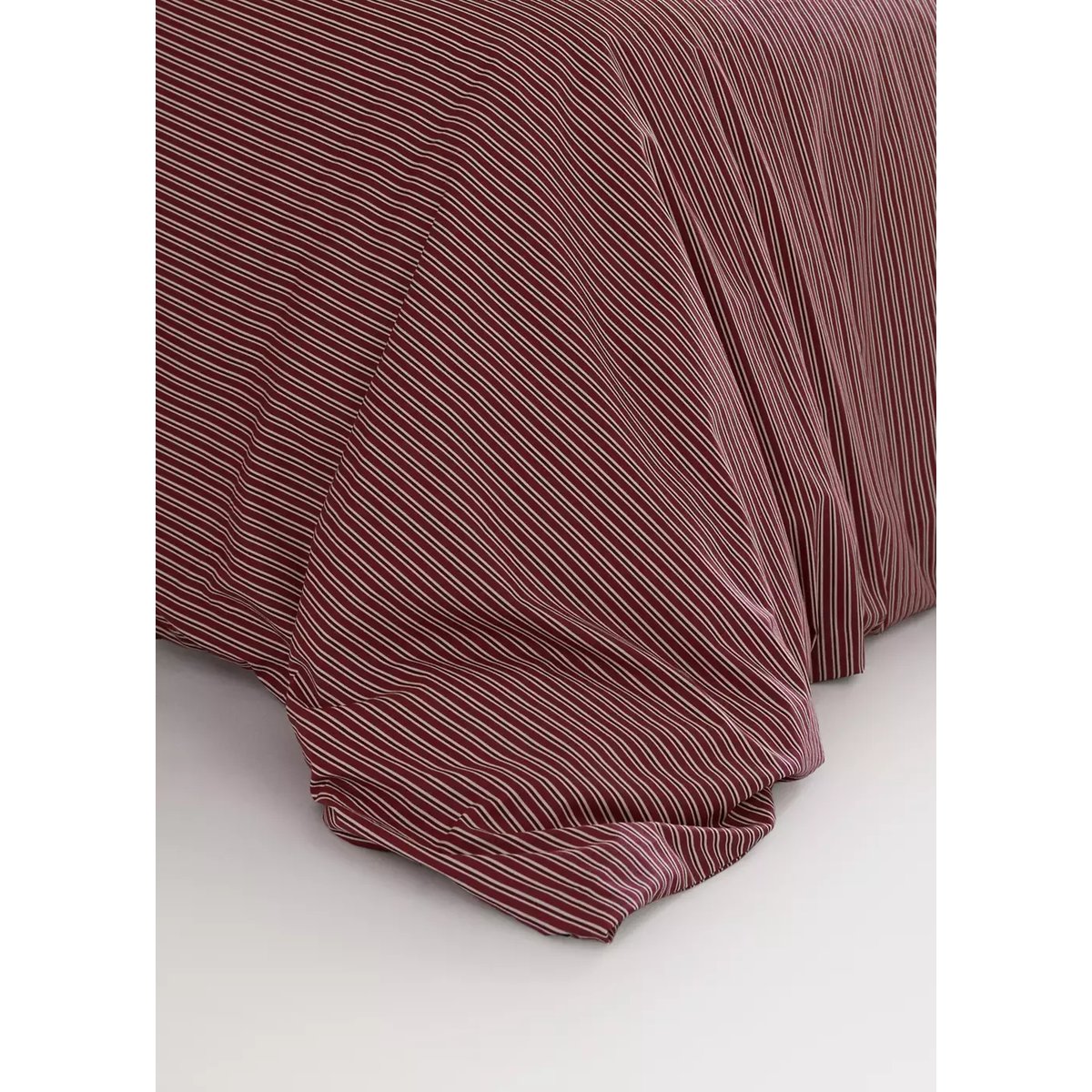 Housse de couette 100 % coton rayures lit 180/200 cm rouge, MANGO HOME