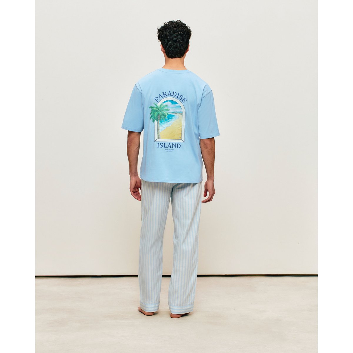 Pantalon en popeline de coton à rayures HOLIRAYIZ bleu, UNDIZ