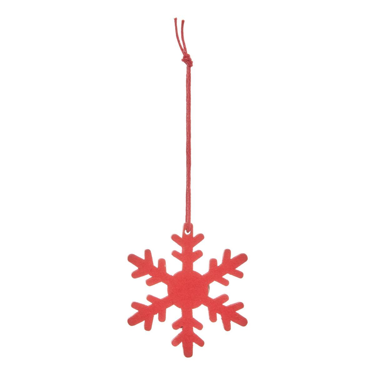 Lot de 10 suspensions de sapin en bois rouge et blanc 5 cm modèle b, FEERIC LIGHTS & CHRISTMAS