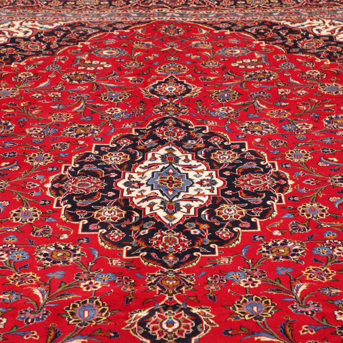 Tapis d'orient au motif oriental, noué main en laine, ARDAKAN 5 rouge, bleu, crème, UN AMOUR DE TAPIS