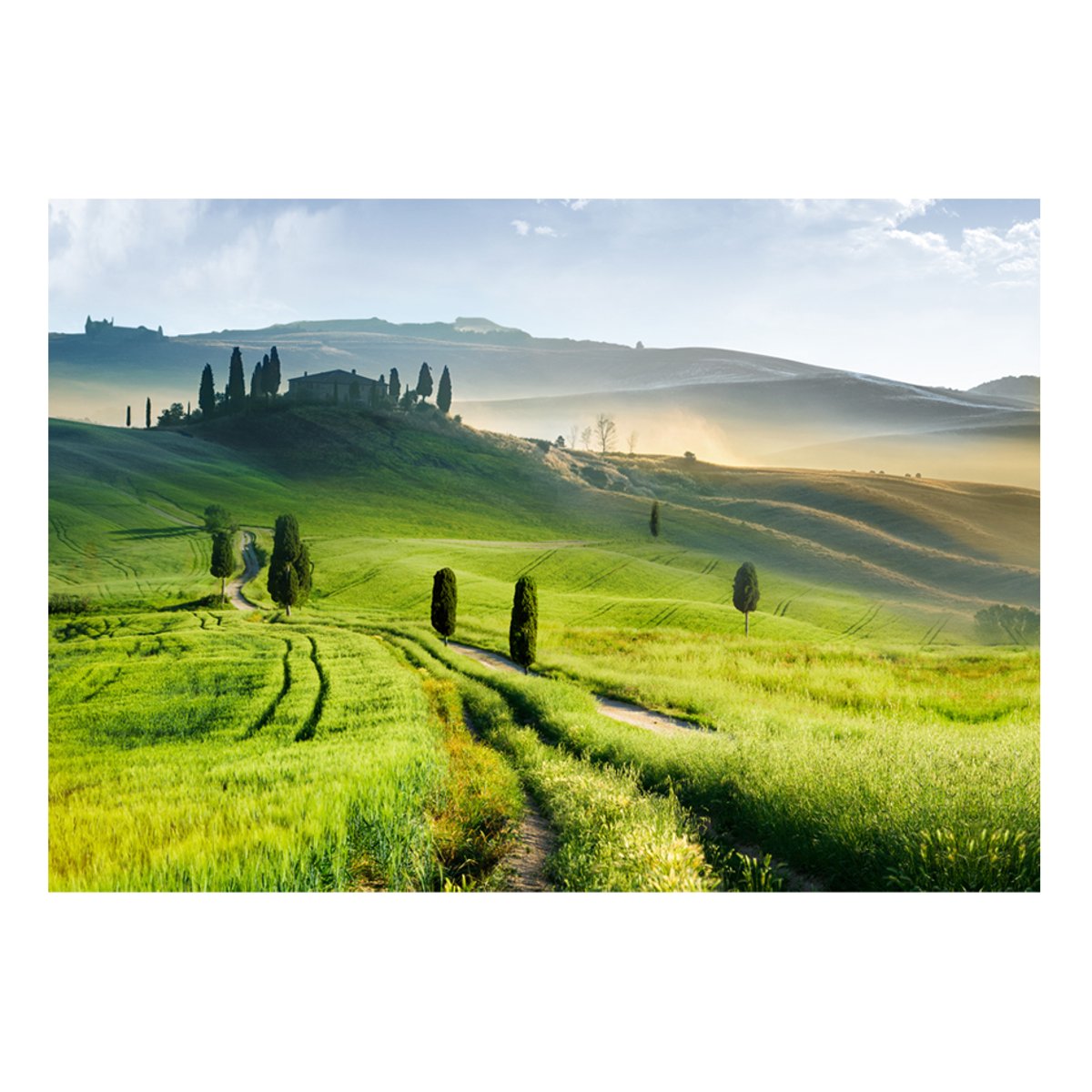 Papier peint intissé panoramique Paysage Morning in the countryside multicouleur, EDEN