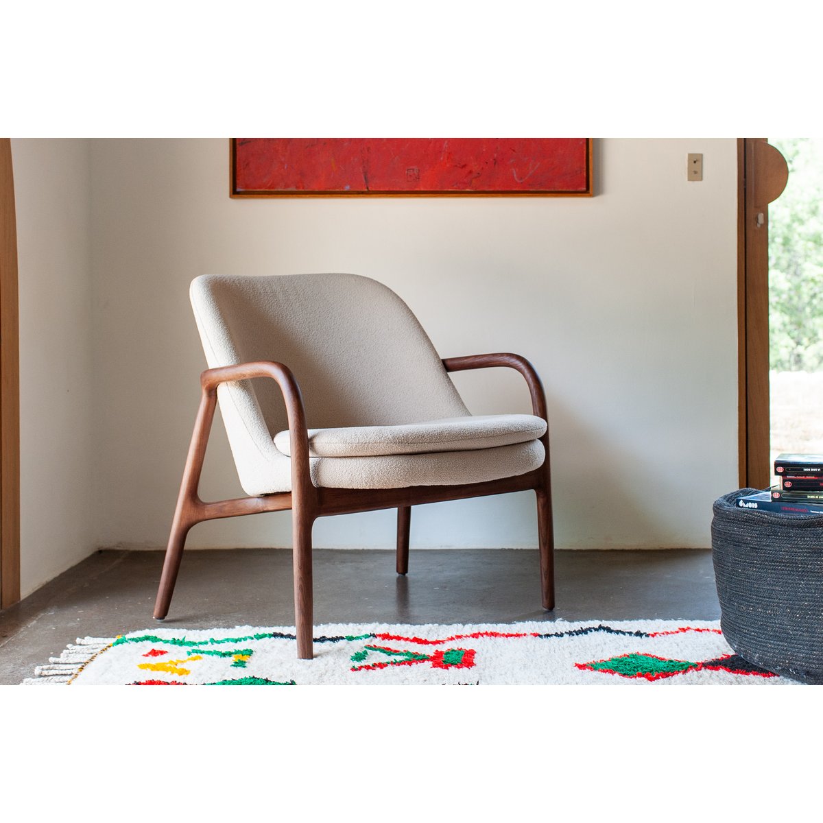 Fauteuil en frêne massif NODIA blanc cassé, PRODUIT INTERIEUR BRUT