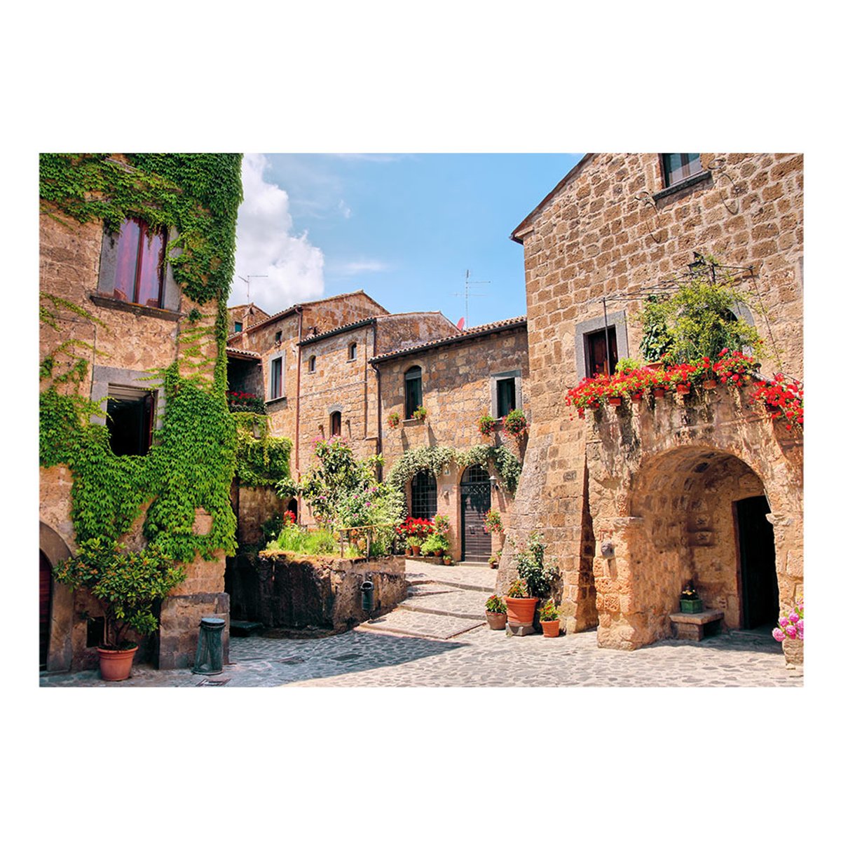 Papier peint intissé panoramique Paysage Tuscan alley orange / cuivré, EDEN