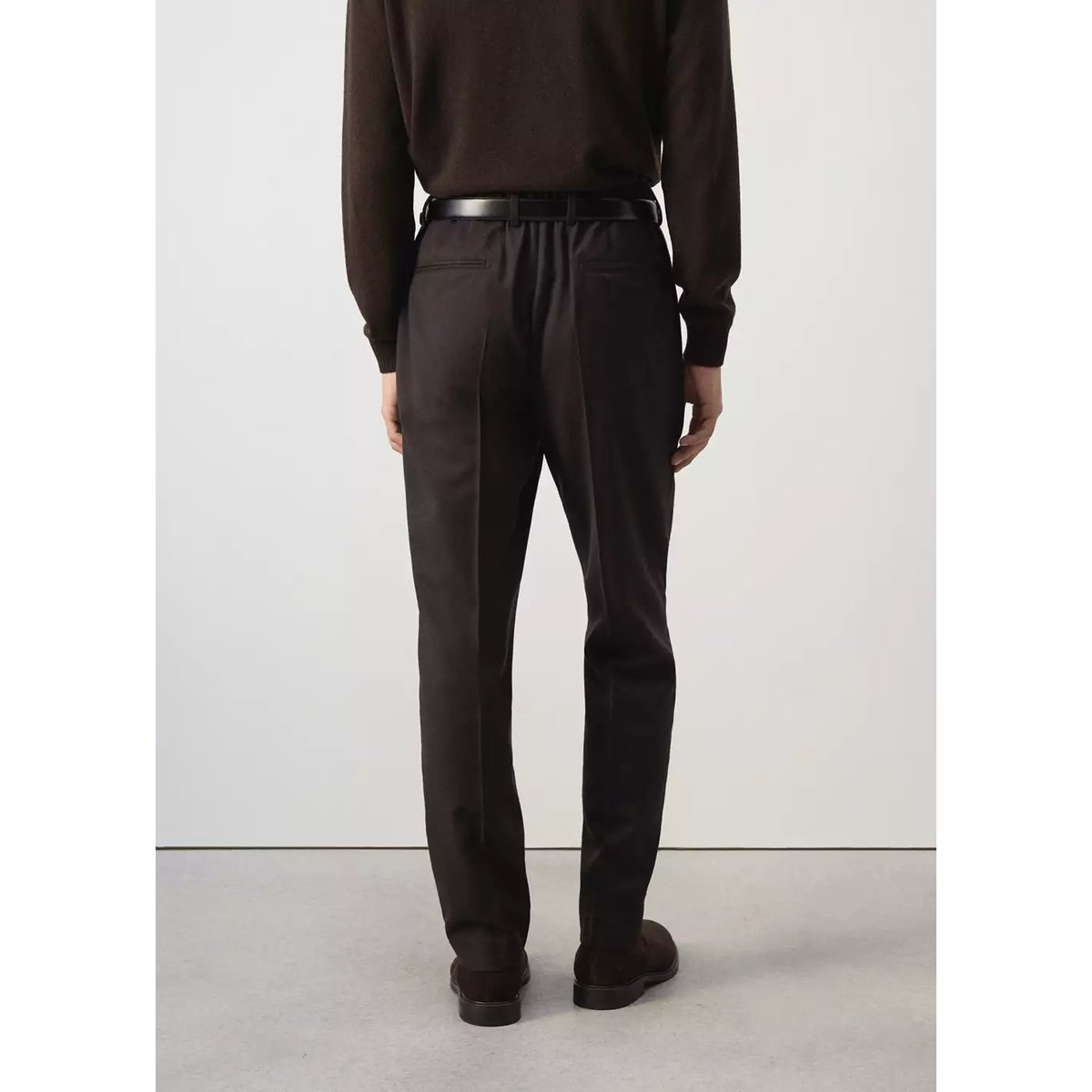 Pantalon laine mélangée regular-fit marron, MANGO MAN