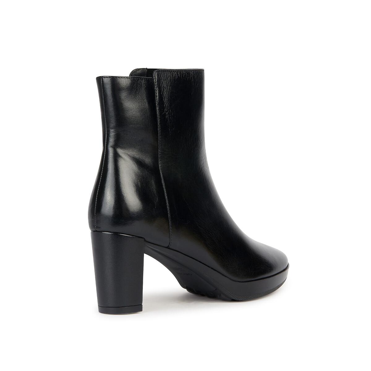 Walk Pleasure Ankle Boots in Leather with Heel and Zip Fastening black, GEOX