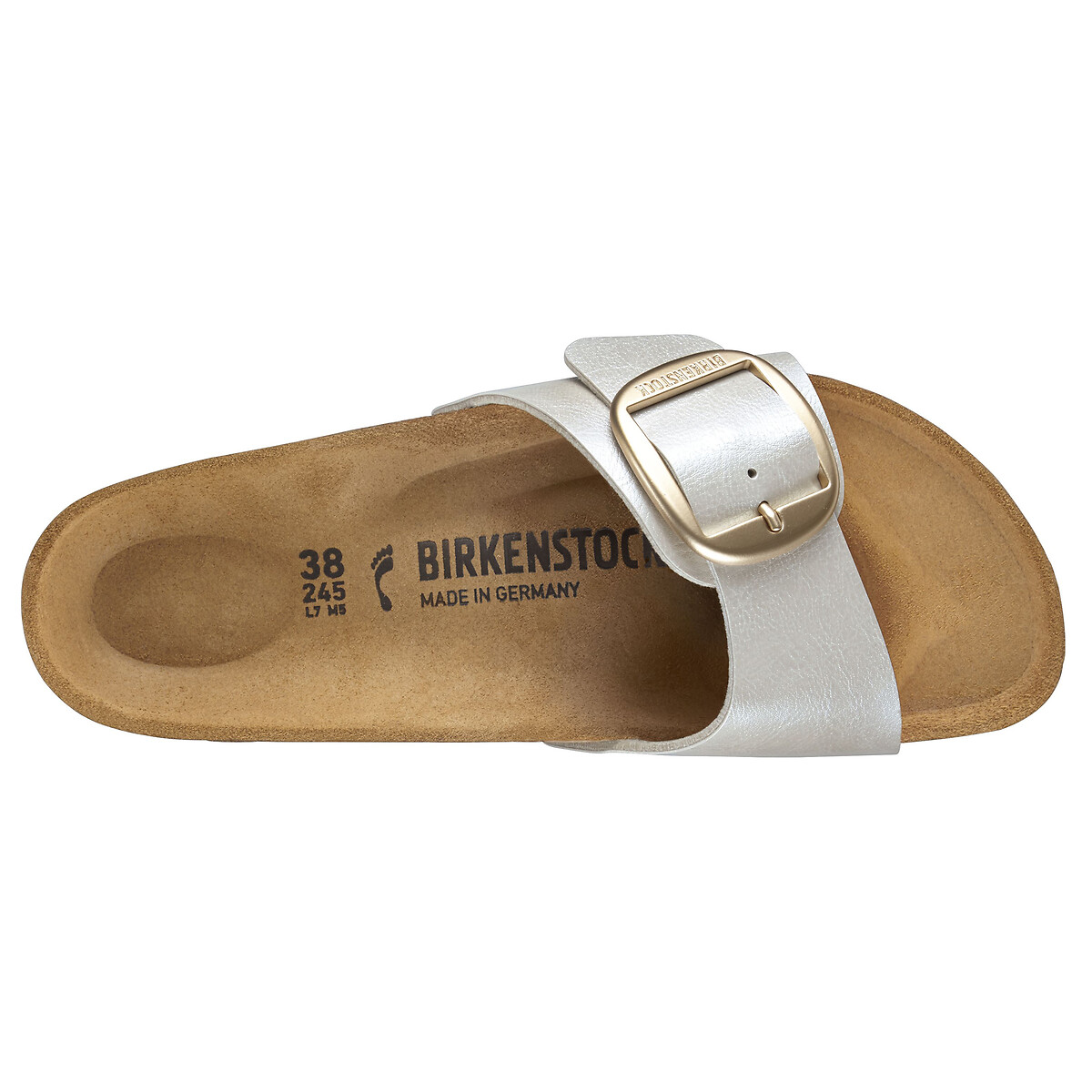 Mules simple bride MADRID BIG BUCKLE blanc nacre, BIRKENSTOCK