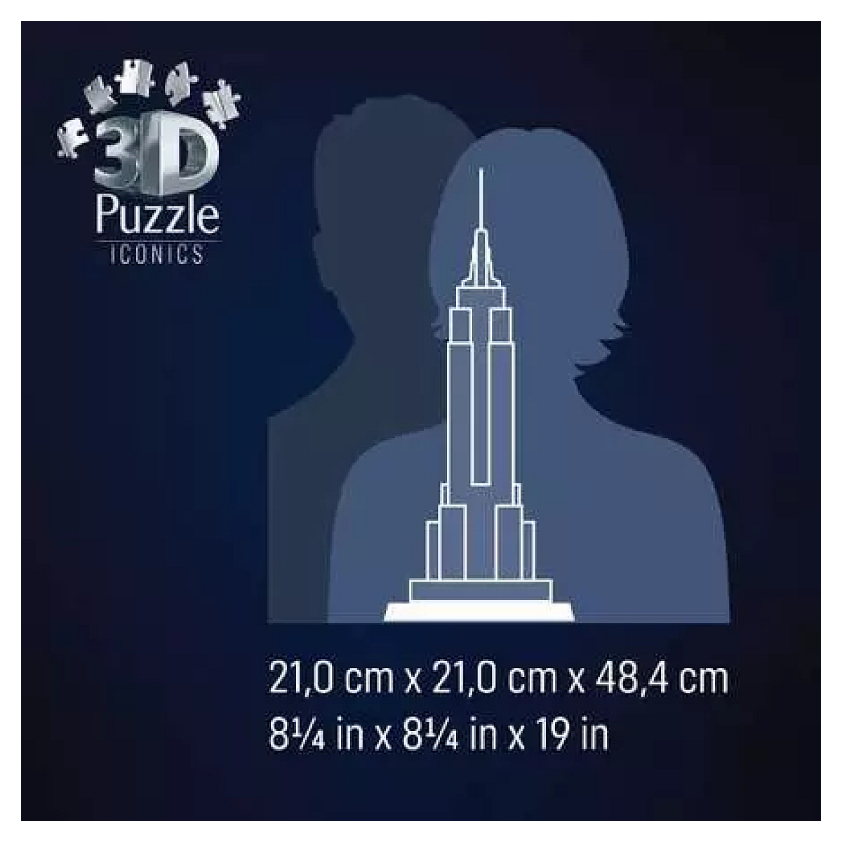 Puzzle 3D 216 pieces - Empire State Building illumine couleur unique, RAVENSBURGER