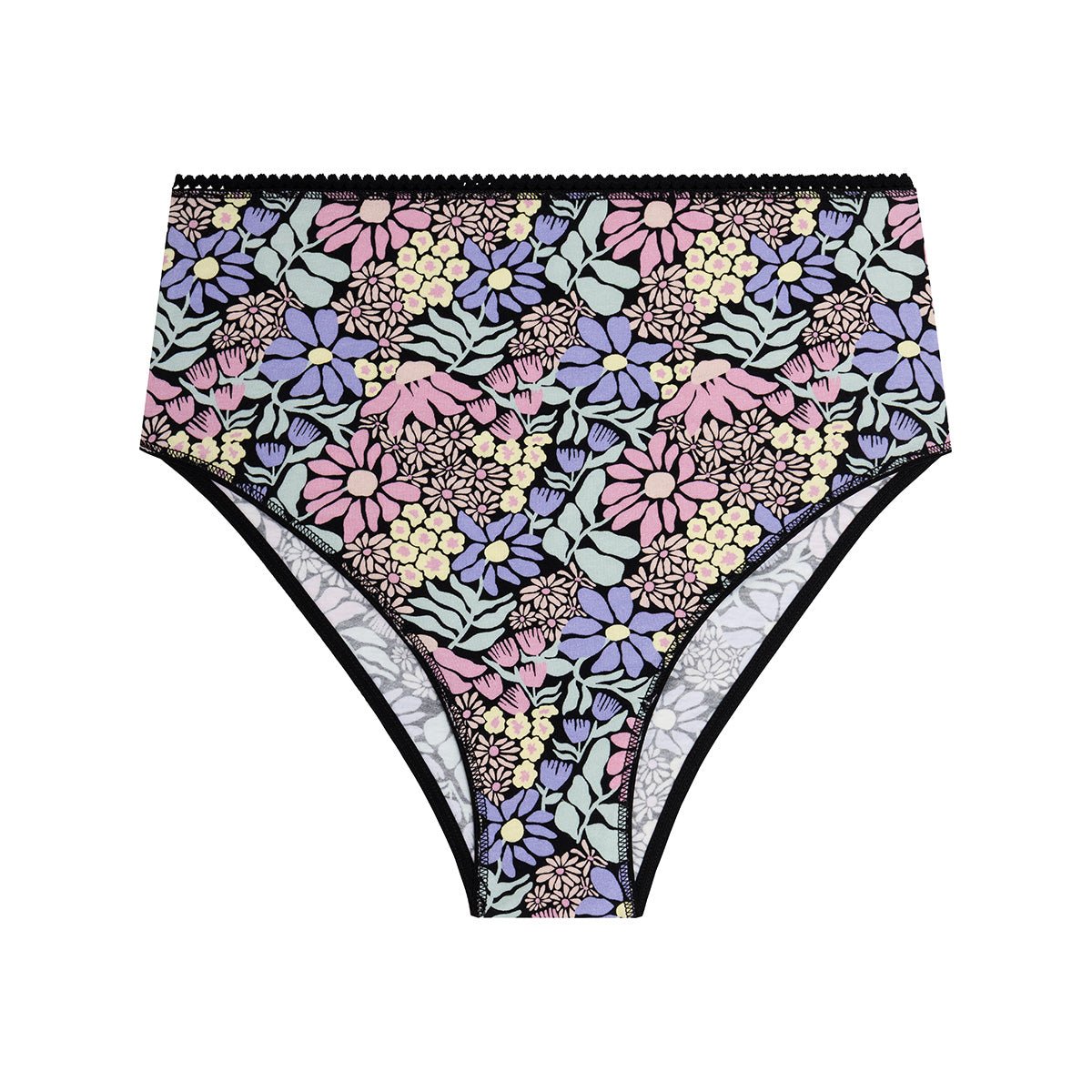 Culotte coton taille haute IMPRIMÉE Dalida Rose violet motif fleurs, WE ARE JOLIES