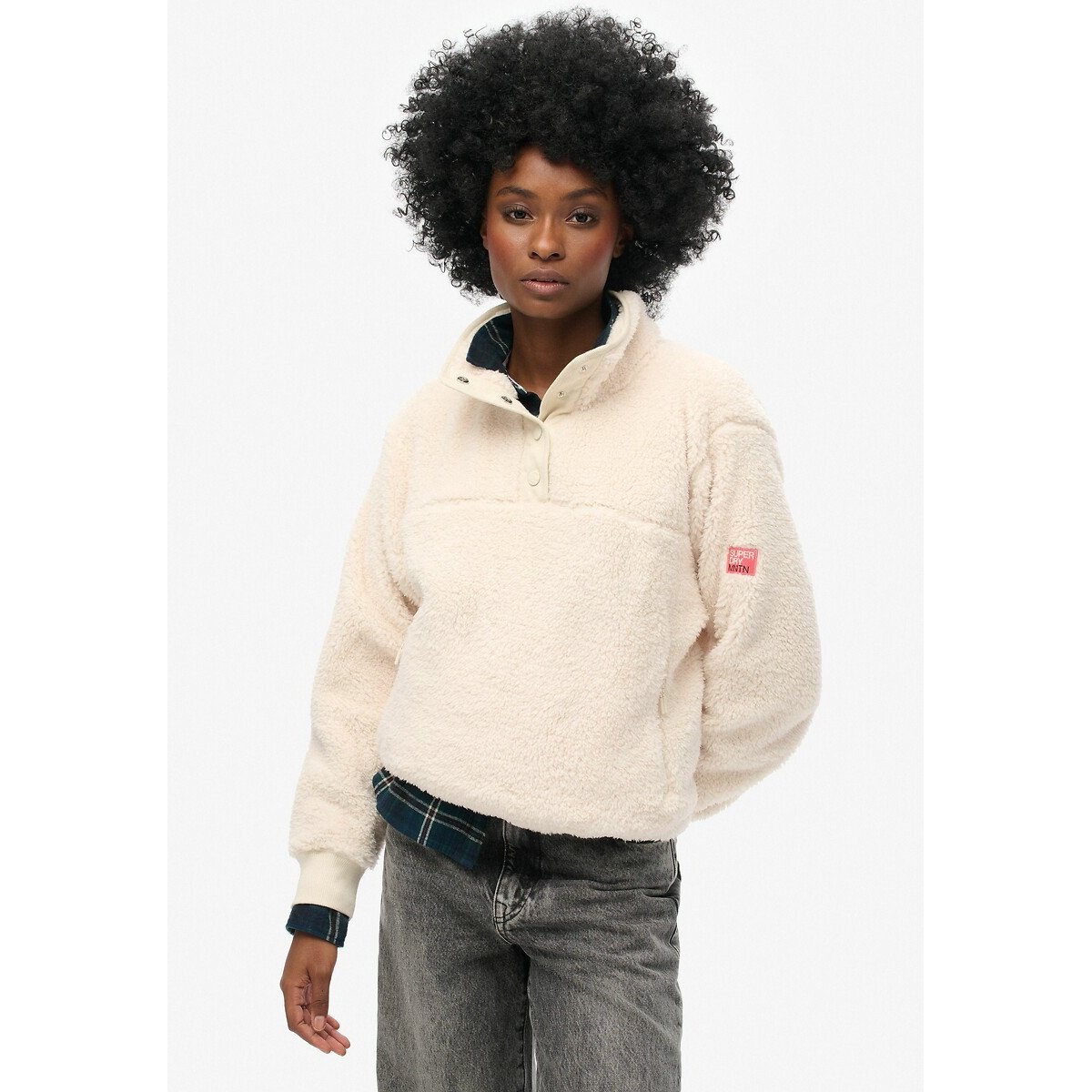 Pull col camionneur blanc, SUPERDRY