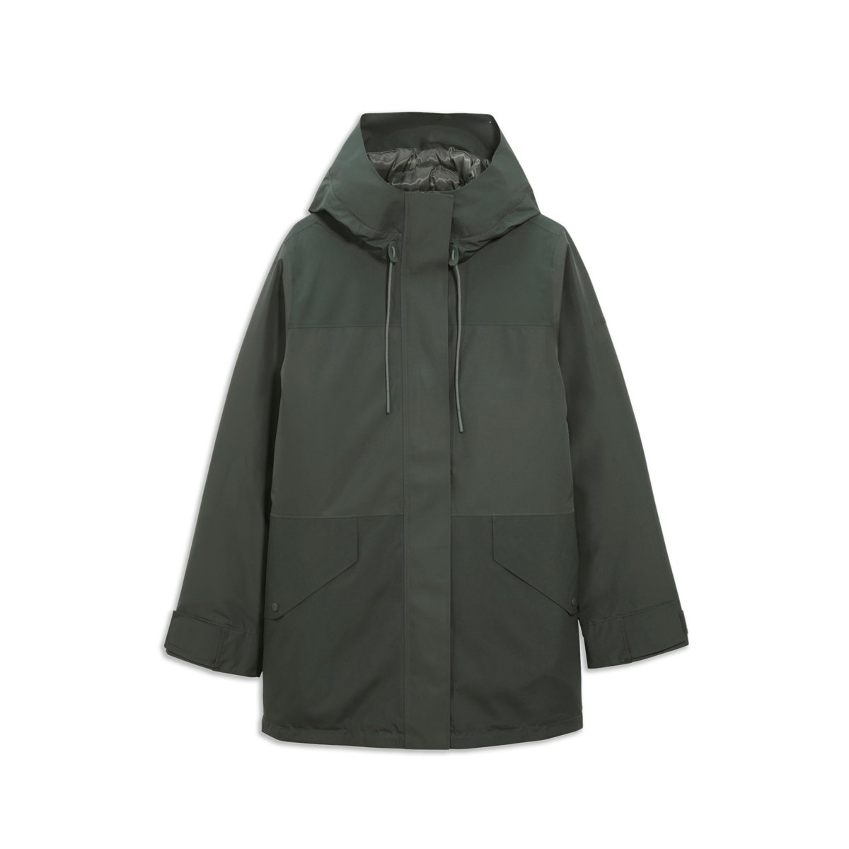 Parka imperméable à capuche vert bouteille, AIGLE