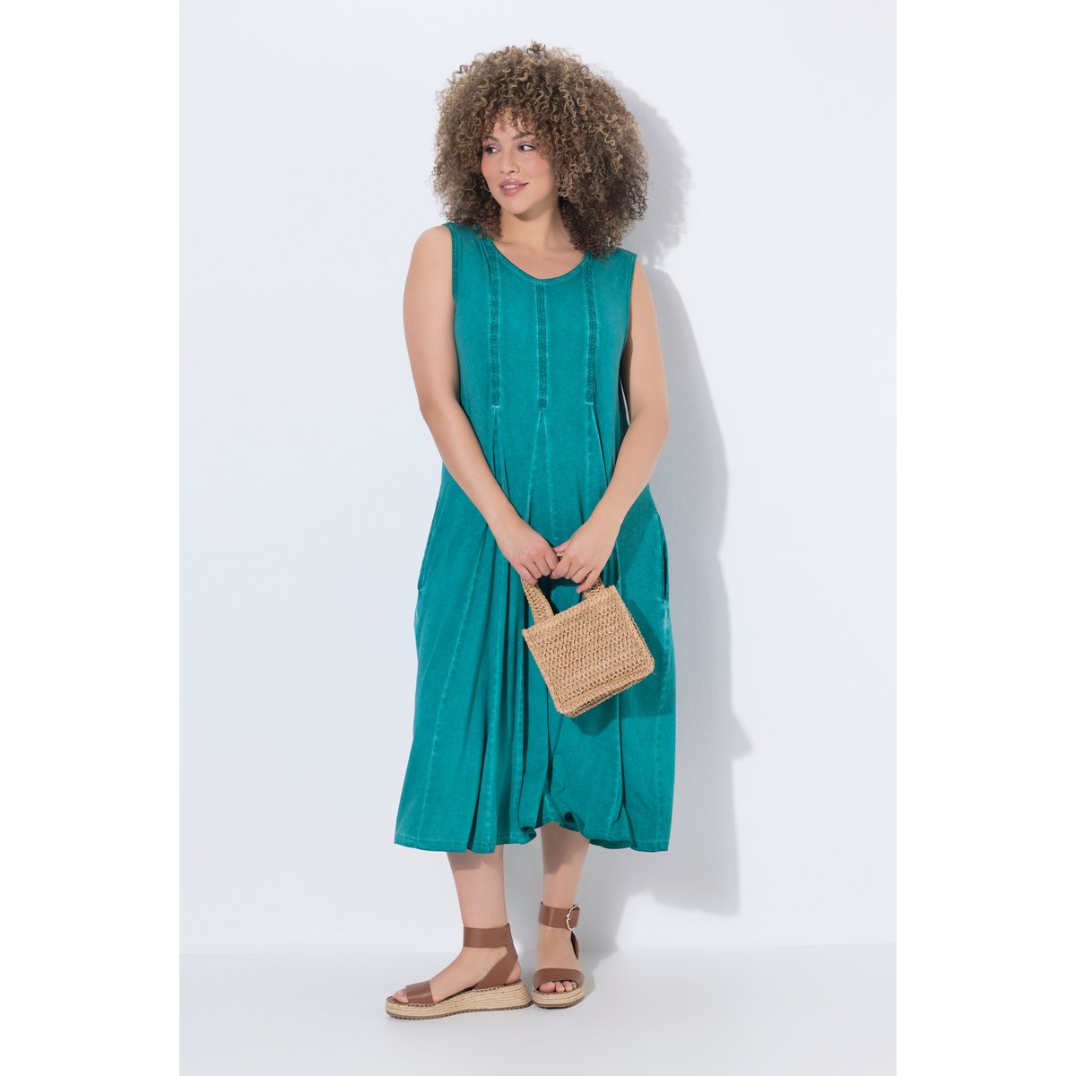 Robe midi sans manches bleu turquoise, ULLA POPKEN