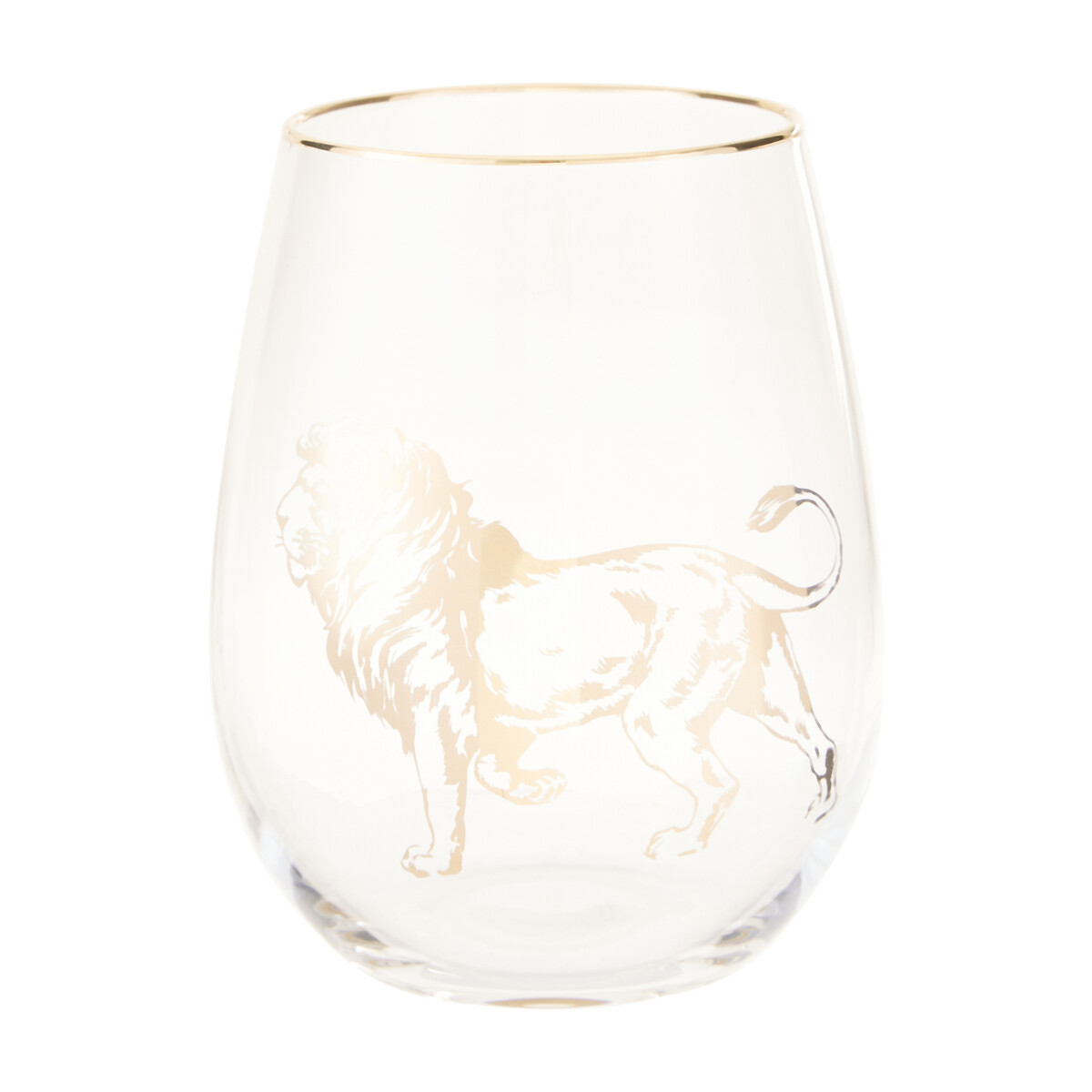 Lion Stemless Wine Glass transparent, SO'HOME