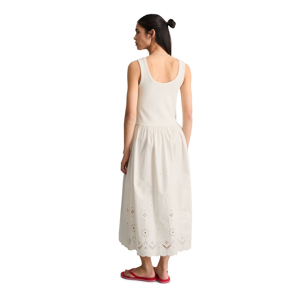 Robe avec jupe en dentelle en pur coton organique blanc, MARC O’POLO DENIM