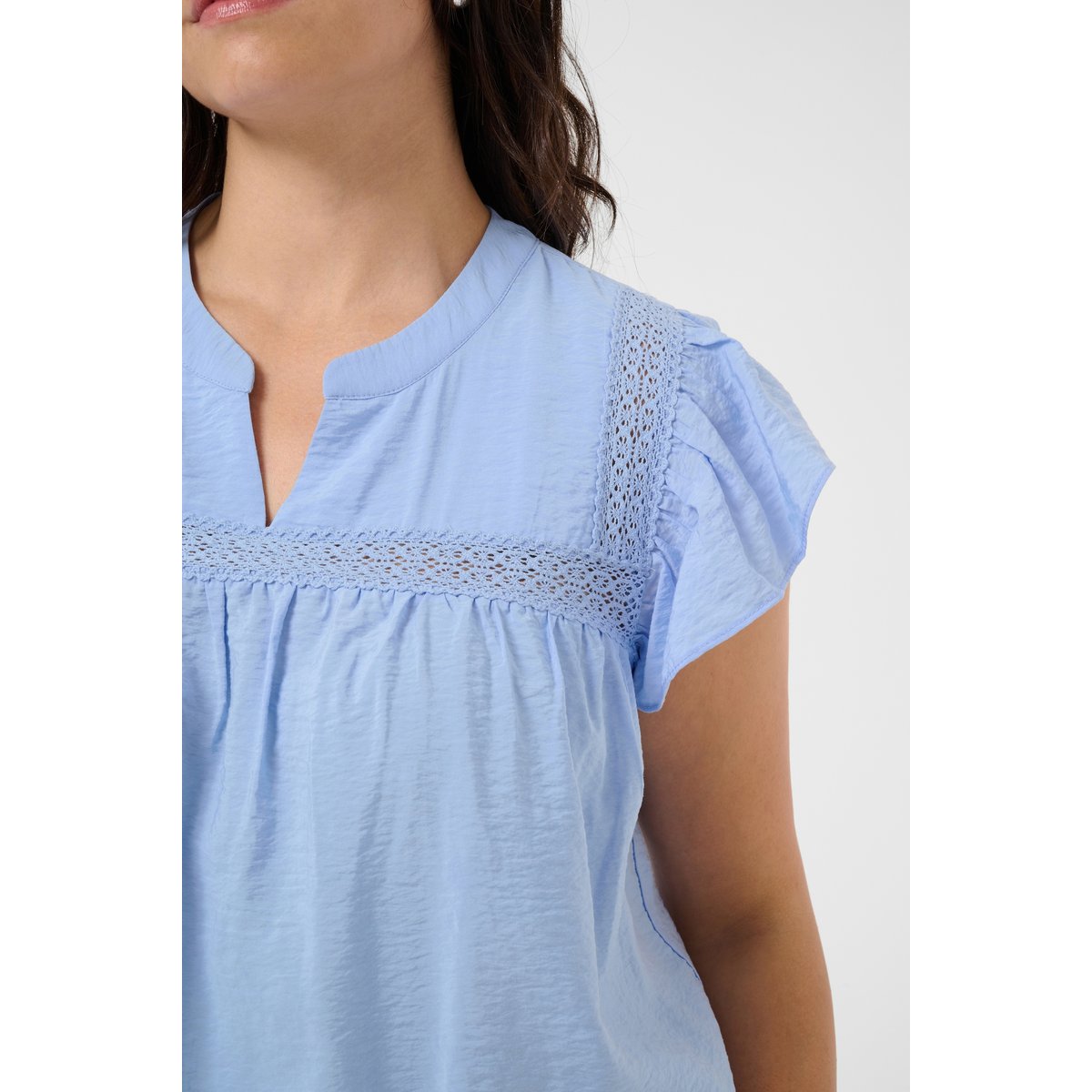 Blouse à manches courtes bleu windsufer, KAFFE CURVE