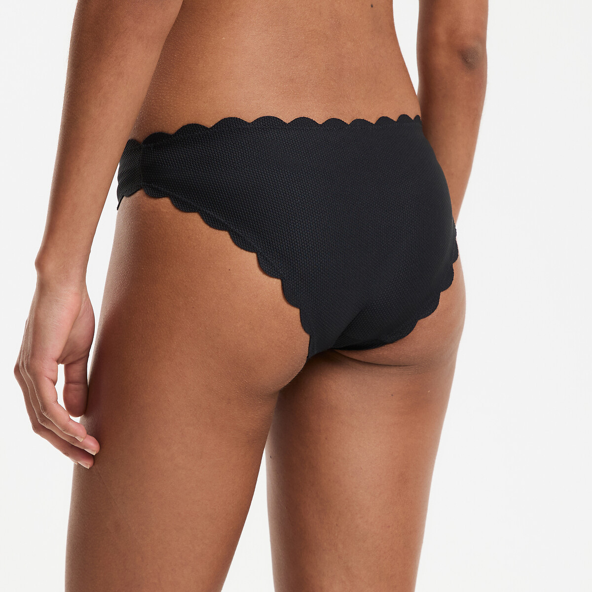 Braguita de bikini, punto piqué negro, ANNE WEYBURN