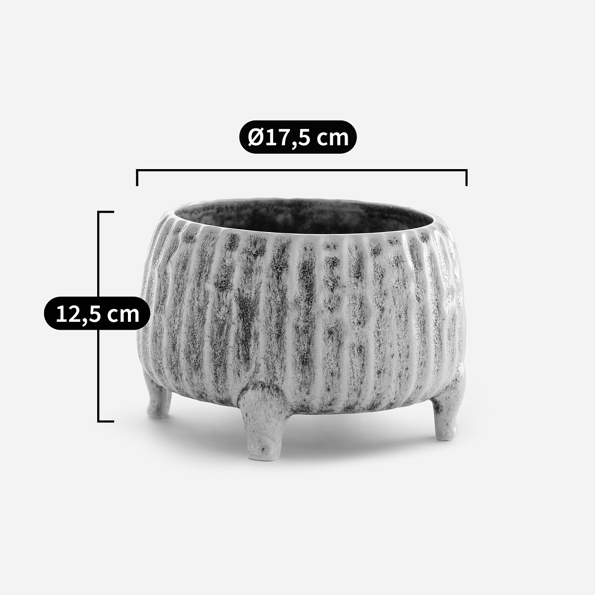 Cache-pot en céramique, H12,5 cm, Zira vert de gris, AM.PM